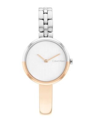 CALVIN KLIEN WOMEN ROUND DUAL TONE WATCH