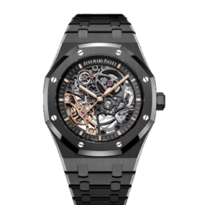 AUDEMARS PIGUET ROYAL OAK DOUBLE BALANCE WHEEL SKELETON BLACK (BLACK DIAL)